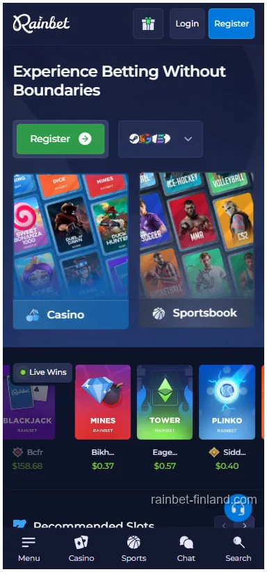 Rainbet Pelit Suomi Slotit Plinko Ja Live Casino